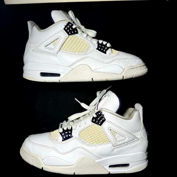 Size 7.5 - Nike Air Jordan 4 Retro Purple Metallic 2020 Men's Shoes - Picture 3 of 8